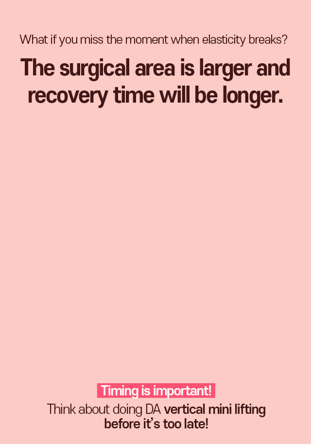 What if you miss the moment when elasticity breaks? The surgical area is larger and recovery time will be longer.