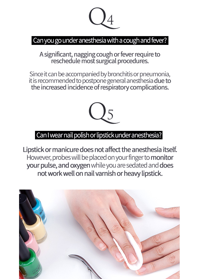 Q4. Can you go under anesthesia with a cough and fever?