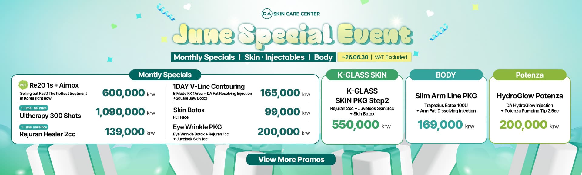 DA June Special Event-Monthly Specials / Skin,Injectables  / Body (VAT Excluded)