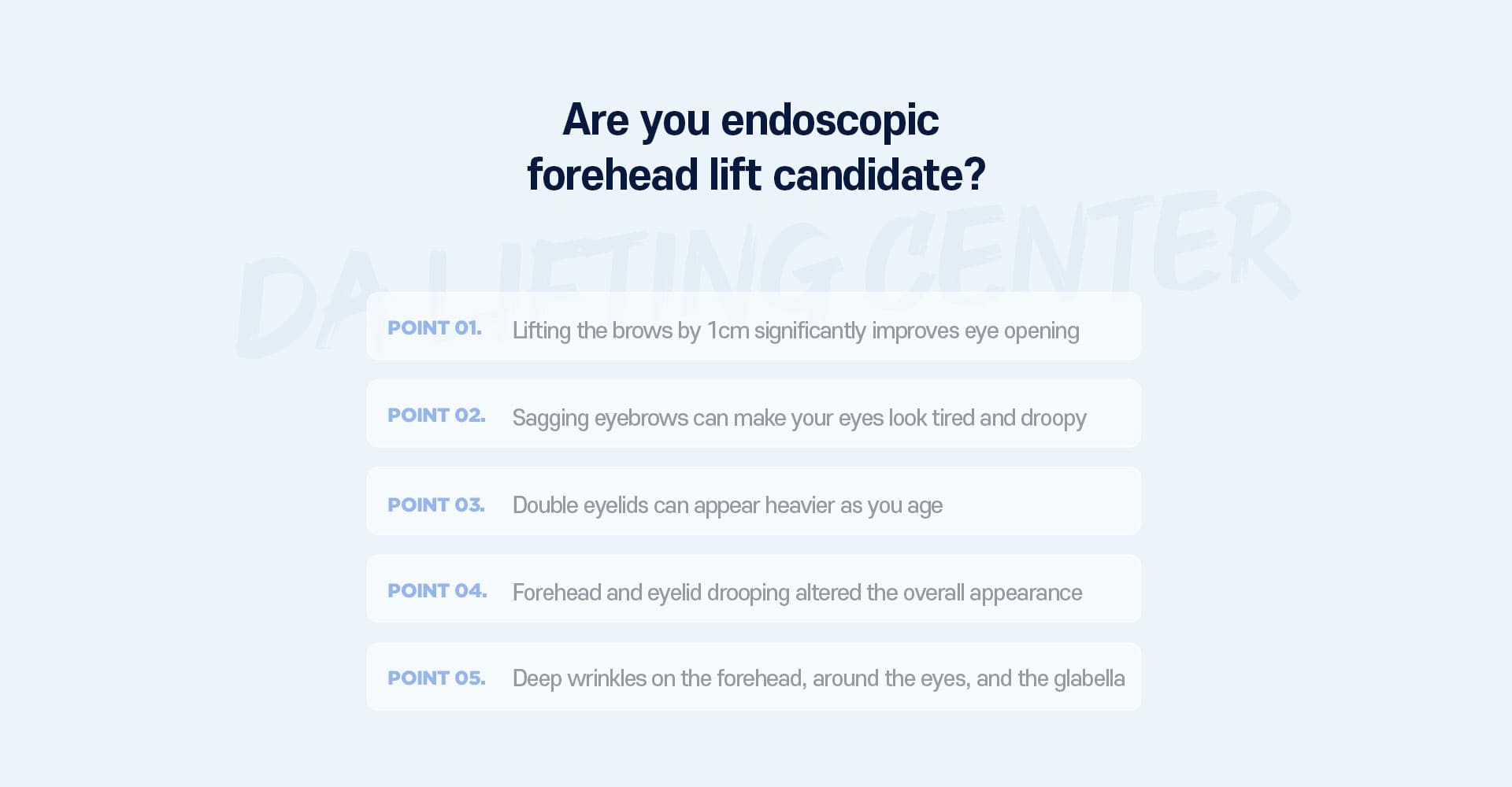 Are you endoscopic forehead lift candidate?
