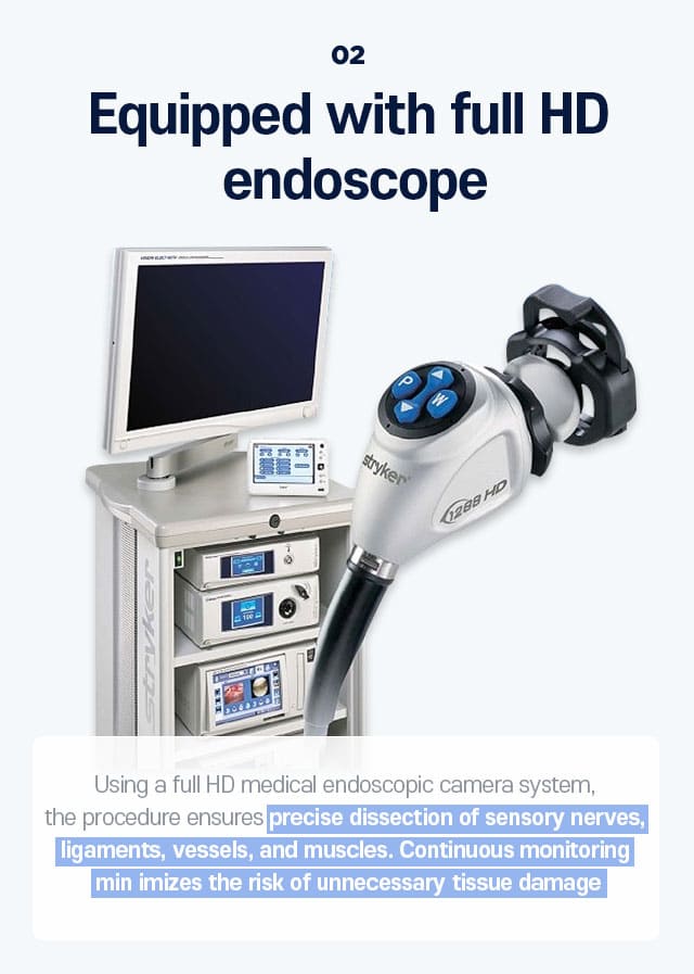 DA Endoscopic Forehead Lift specialty - 02.Equipped with full HD endoscope